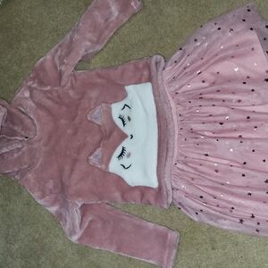 Pink Fuzzy Cat Face Dress